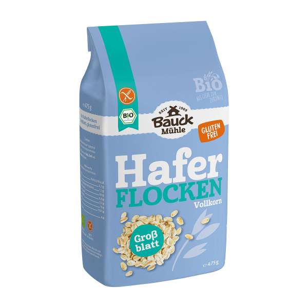 Bauckhof Haferflocken Großblatt, glutenfrei – 100% Bio & Vegan