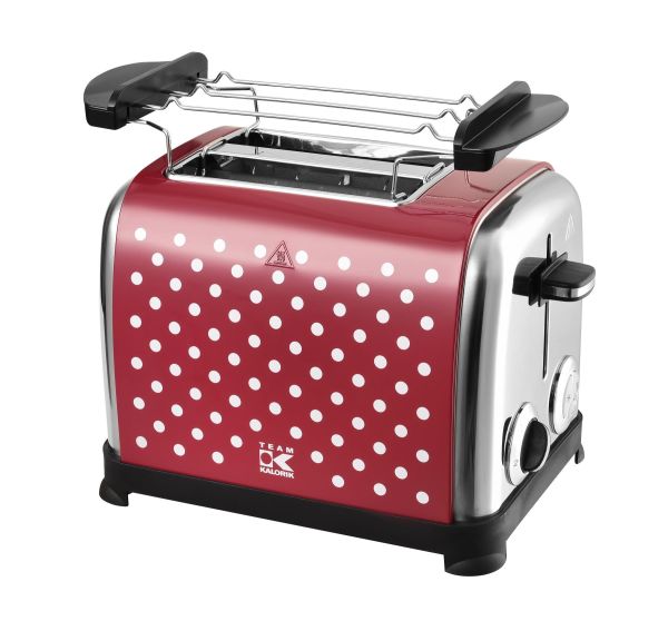 Kalorik Retro-Edelstahltoaster 2-Scheiben rot