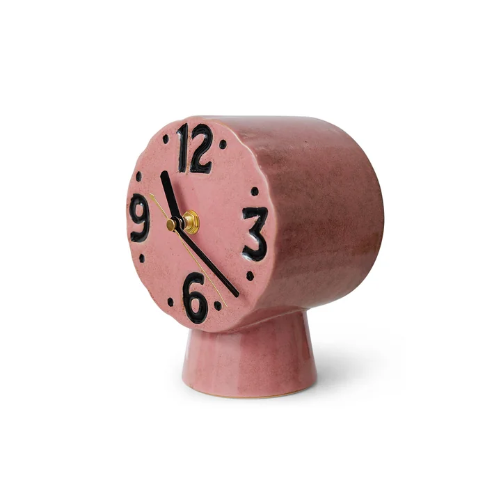 HKliving - Retro Keramikuhr pink